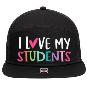 Back To School I Love My Students Teachers Women 7 Panel Mesh Trucker Snapback Hat