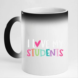 Back To School I Love My Students Teachers Women 11oz Black Color Changing Mug