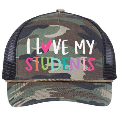 Back To School I Love My Students Teachers Women Retro Rope Trucker Hat Cap