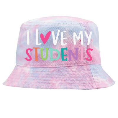 Back To School I Love My Students Teachers Women Tie-Dyed Bucket Hat