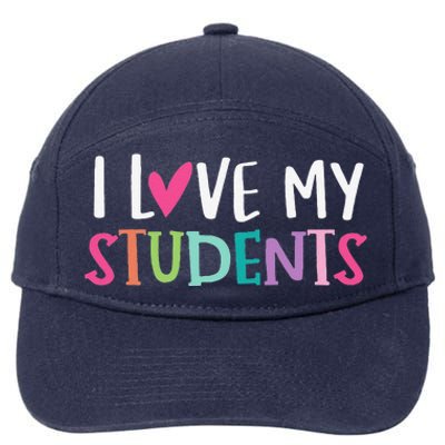 Back To School I Love My Students Teachers Women 7-Panel Snapback Hat