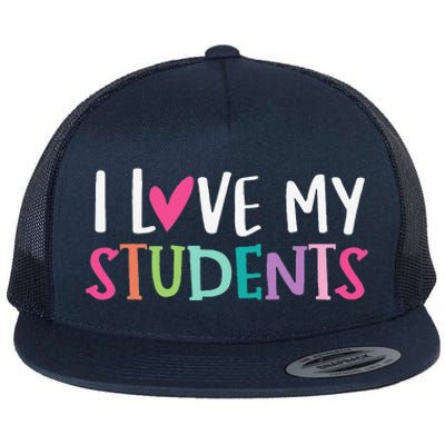 Back To School I Love My Students Teachers Women Flat Bill Trucker Hat