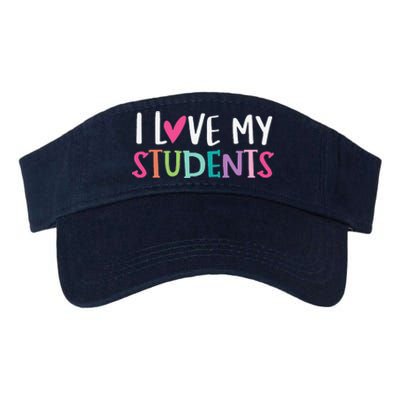 Back To School I Love My Students Teachers Women Valucap Bio-Washed Visor