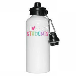 Back To School I Love My Students Teachers Women Aluminum Water Bottle