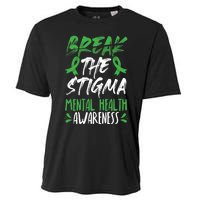 Break The Stigma Green Mental Health Awareness Cooling Performance Crew T-Shirt