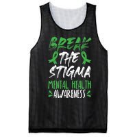 Break The Stigma Green Mental Health Awareness Mesh Reversible Basketball Jersey Tank