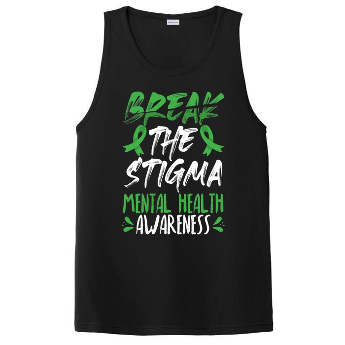 Break The Stigma Green Mental Health Awareness PosiCharge Competitor Tank