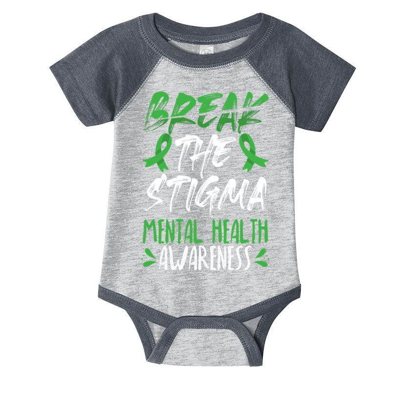 Break The Stigma Green Mental Health Awareness Infant Baby Jersey Bodysuit