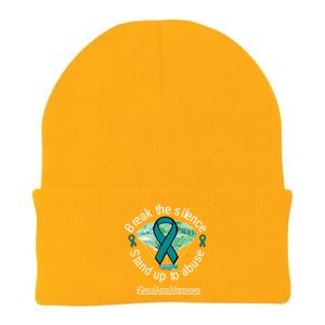 Break The Silence Sexual Assault Awareness Watercolor Gift Knit Cap Winter Beanie