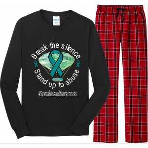 Break The Silence Sexual Assault Awareness Watercolor Gift Long Sleeve Pajama Set