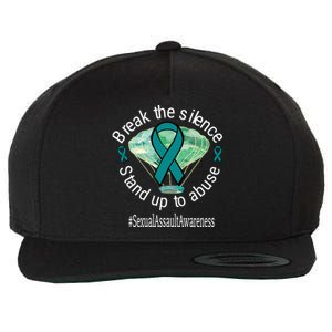 Break The Silence Sexual Assault Awareness Watercolor Gift Wool Snapback Cap