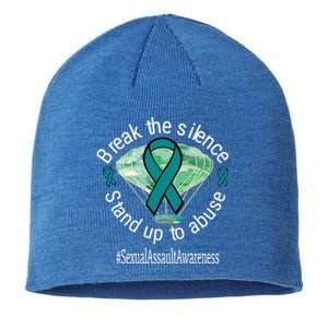 Break The Silence Sexual Assault Awareness Watercolor Gift Sustainable Beanie