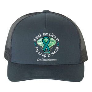 Break The Silence Sexual Assault Awareness Watercolor Gift Yupoong Adult 5-Panel Trucker Hat