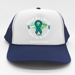 Break The Silence Sexual Assault Awareness Watercolor Gift Trucker Hat