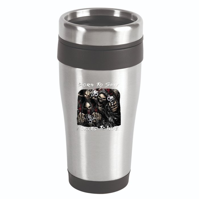 Born To Shit Forced To Wipe Funny Meme 16oz Travel Tumbler