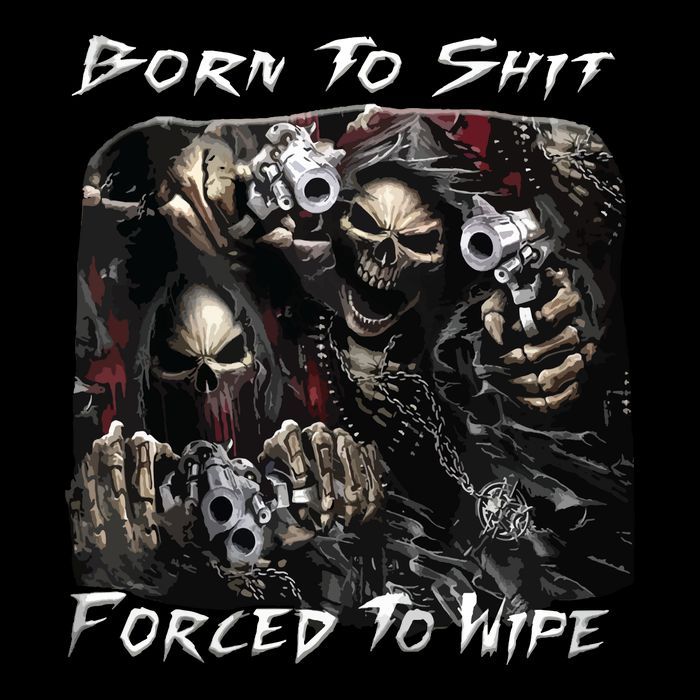 Born To Shit Forced To Wipe Funny Meme Cropped Pullover Crew