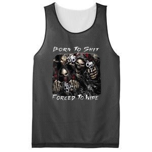 Born To Shit Forced To Wipe Funny Meme Mesh Reversible Basketball Jersey Tank