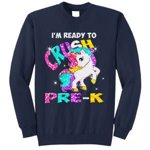 Back To School Im Ready To Crush PreK Unicorn Tall Sweatshirt