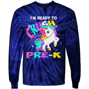 Back To School Im Ready To Crush PreK Unicorn Tie-Dye Long Sleeve Shirt