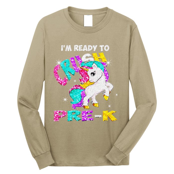 Back To School Im Ready To Crush PreK Unicorn Long Sleeve Shirt