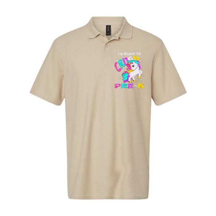 Back To School Im Ready To Crush PreK Unicorn Softstyle Adult Sport Polo