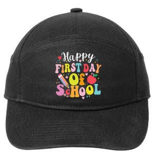 Back To School Teacher Student Happy First Day Of School 7-Panel Snapback Hat