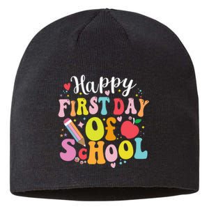 Back To School Teacher Student Happy First Day Of School Sustainable Beanie