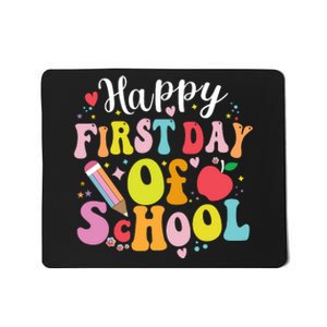 Back To School Teacher Student Happy First Day Of School Mousepad