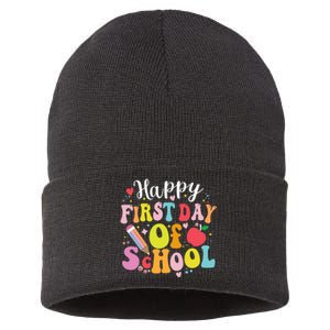 Back To School Teacher Student Happy First Day Of School Sustainable Knit Beanie