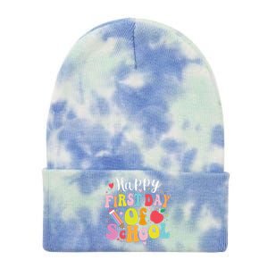 Back To School Teacher Student Happy First Day Of School Tie Dye 12in Knit Beanie