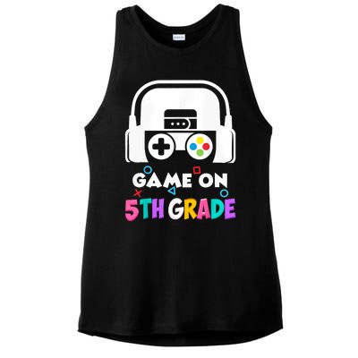 Back To School Game On 5th Grade Funny Gamer Ladies PosiCharge Tri-Blend Wicking Tank