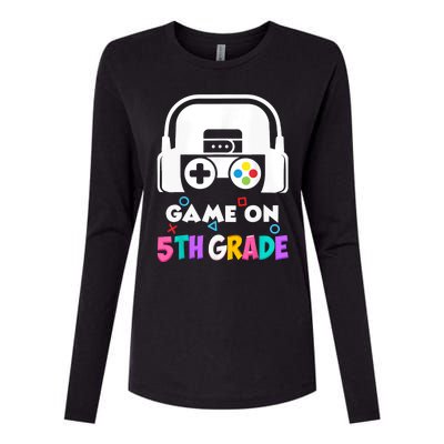 Back To School Game On 5th Grade Funny Gamer Womens Cotton Relaxed Long Sleeve T-Shirt