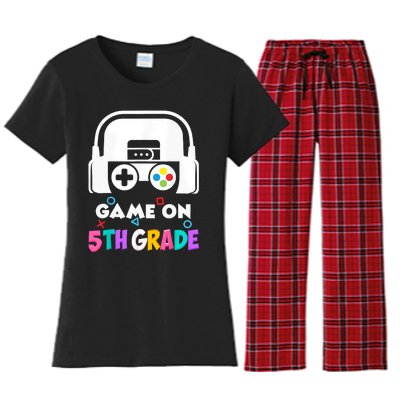 Back To School Game On 5th Grade Funny Gamer Women's Flannel Pajama Set