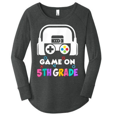 Back To School Game On 5th Grade Funny Gamer Women's Perfect Tri Tunic Long Sleeve Shirt