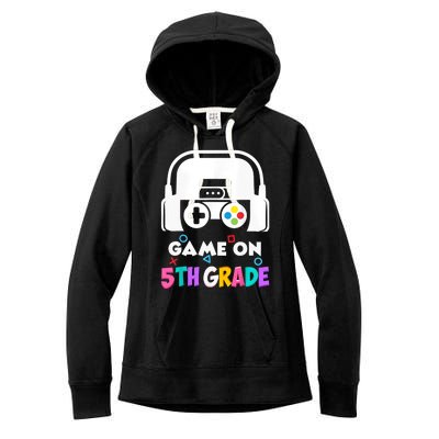 Back To School Game On 5th Grade Funny Gamer Women's Fleece Hoodie