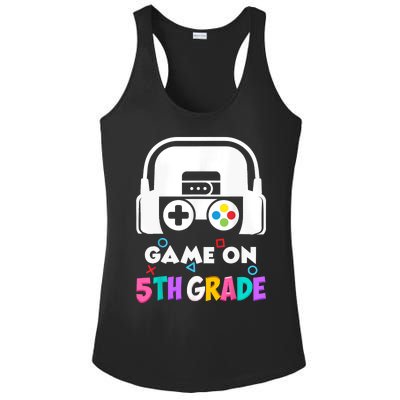 Back To School Game On 5th Grade Funny Gamer Ladies PosiCharge Competitor Racerback Tank