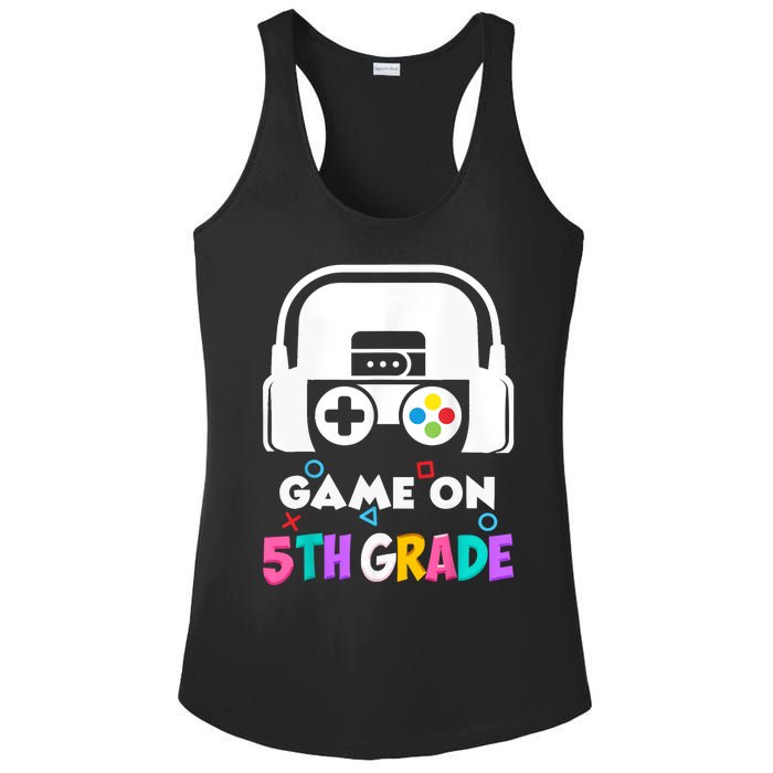 Back To School Game On 5th Grade Funny Gamer Ladies PosiCharge Competitor Racerback Tank