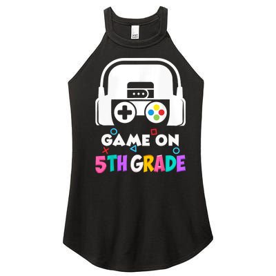 Back To School Game On 5th Grade Funny Gamer Women's Perfect Tri Rocker Tank