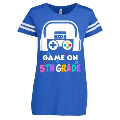 Back To School Game On 5th Grade Funny Gamer Enza Ladies Jersey Football T-Shirt