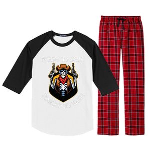 Born To Shit Forced To Wipe Funny Meme Raglan Sleeve Pajama Set