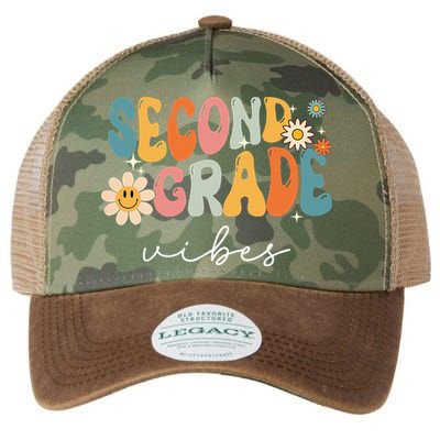 Back To School Second Grade Vibes Retro Teacher Legacy Tie Dye Trucker Hat