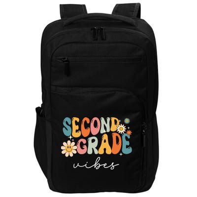 Back To School Second Grade Vibes Retro Teacher Impact Tech Backpack
