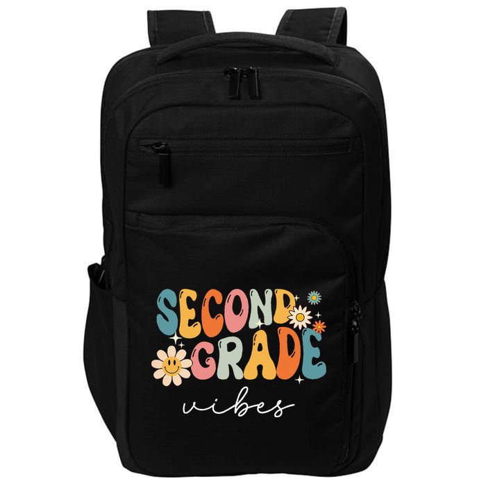 Back To School Second Grade Vibes Retro Teacher Impact Tech Backpack