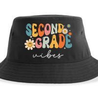 Back To School Second Grade Vibes Retro Teacher Sustainable Bucket Hat