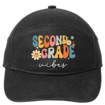 Back To School Second Grade Vibes Retro Teacher 7-Panel Snapback Hat