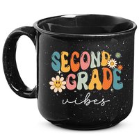 Back To School Second Grade Vibes Retro Teacher 15oz Campfire Ceramic Mug