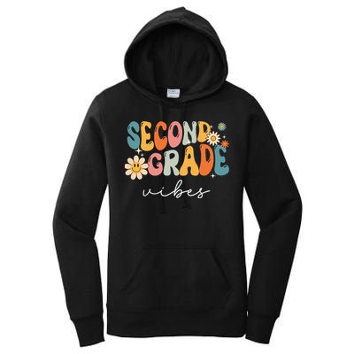 Back To School Second Grade Vibes Retro Teacher Women's Pullover Hoodie