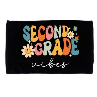 Back To School Second Grade Vibes Retro Teacher Microfiber Hand Towel