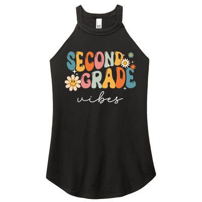 Back To School Second Grade Vibes Retro Teacher Women's Perfect Tri Rocker Tank