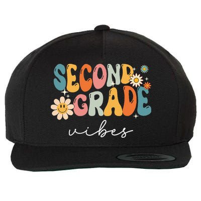 Back To School Second Grade Vibes Retro Teacher Wool Snapback Cap